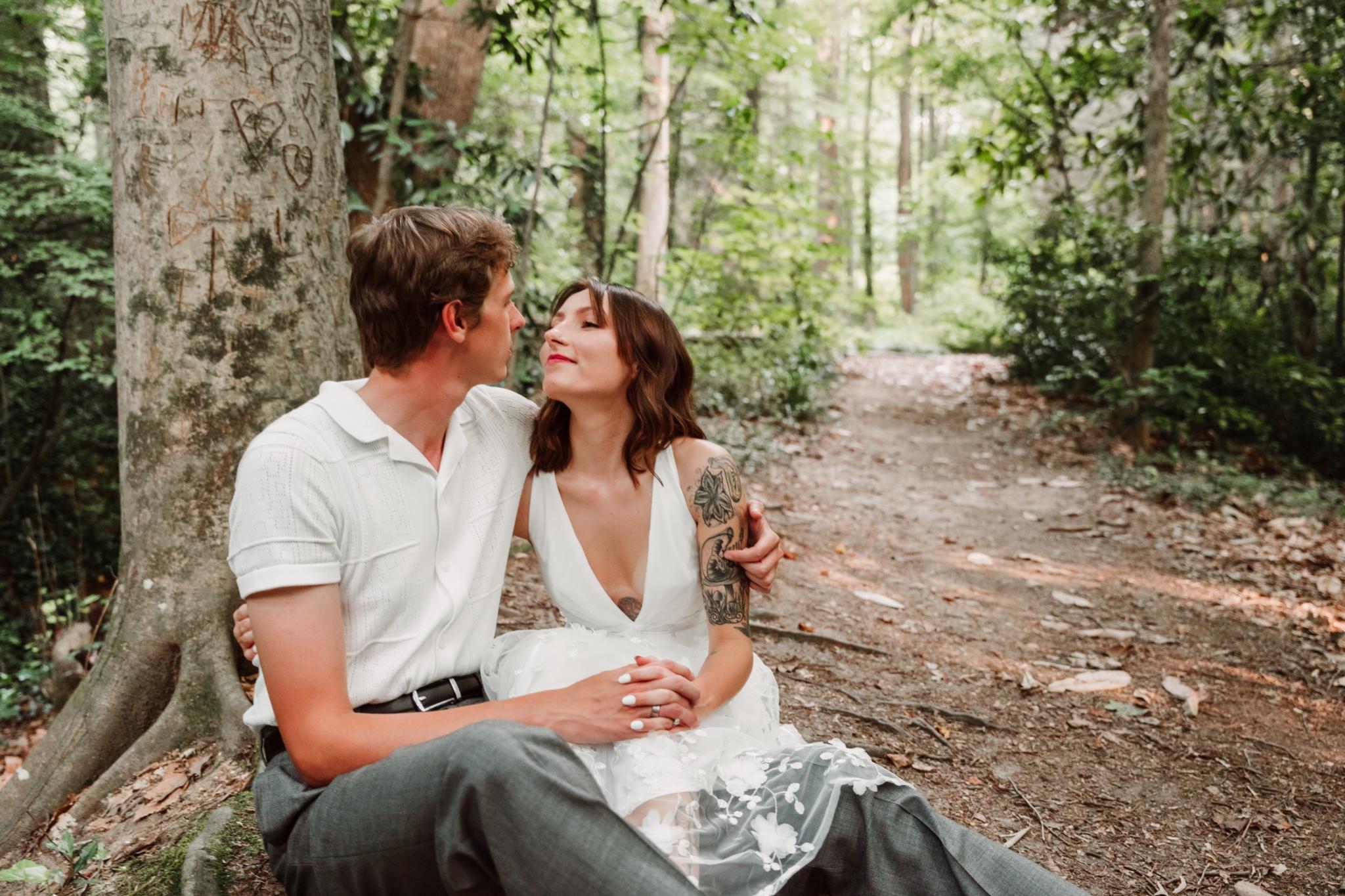Joy and Love in Nature: Kaycie and Christian’s Engagement Session at Hatcher Garden and Preserve